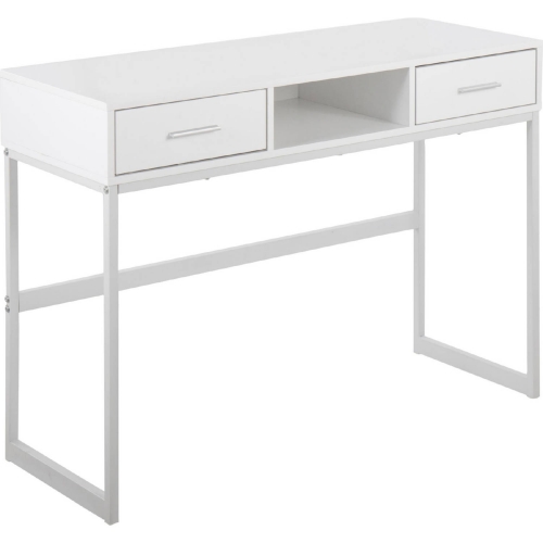 Franklin Console Table in White Metal & White Wood